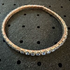 Classic Silver-Tone Crystal Tennis Bracelet - Women Jewelry